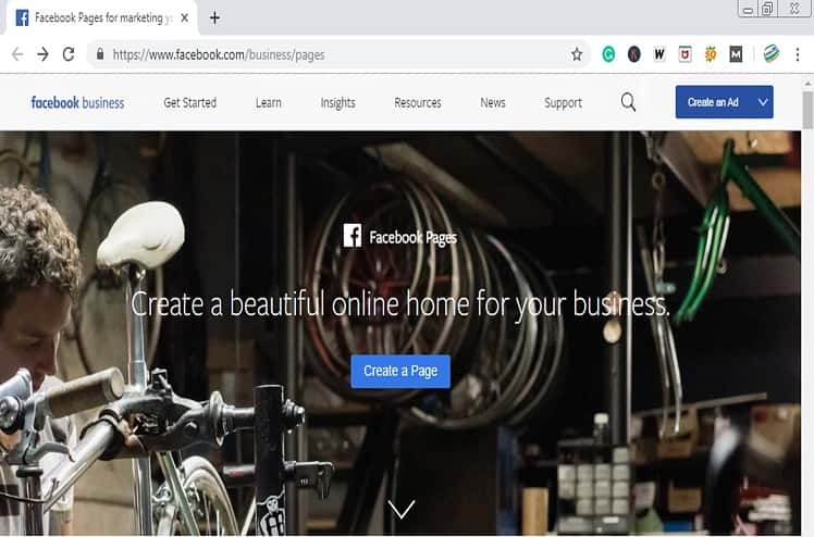 creating Facebook business page