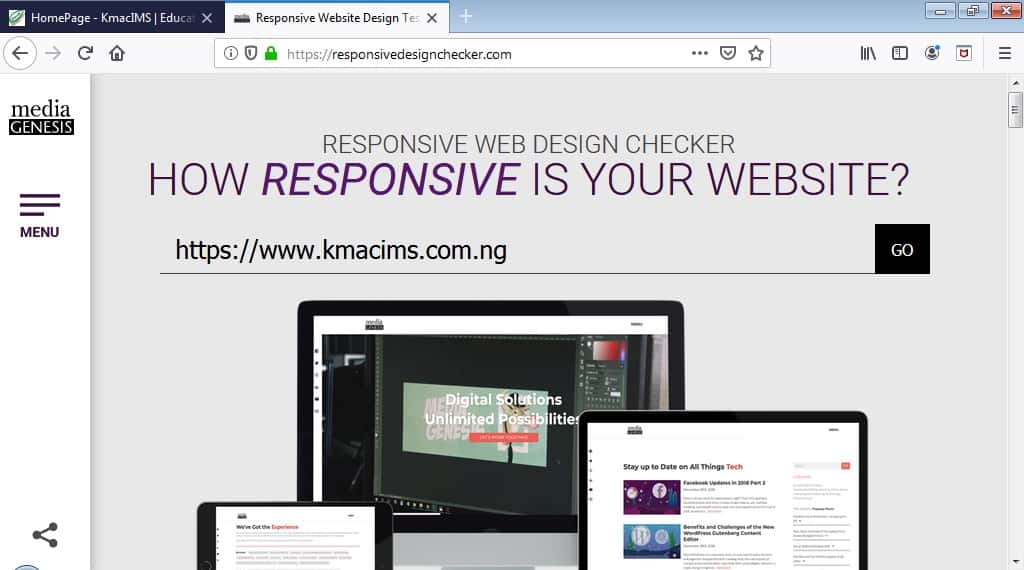 RD checker: creating responsive web layout using @media rule