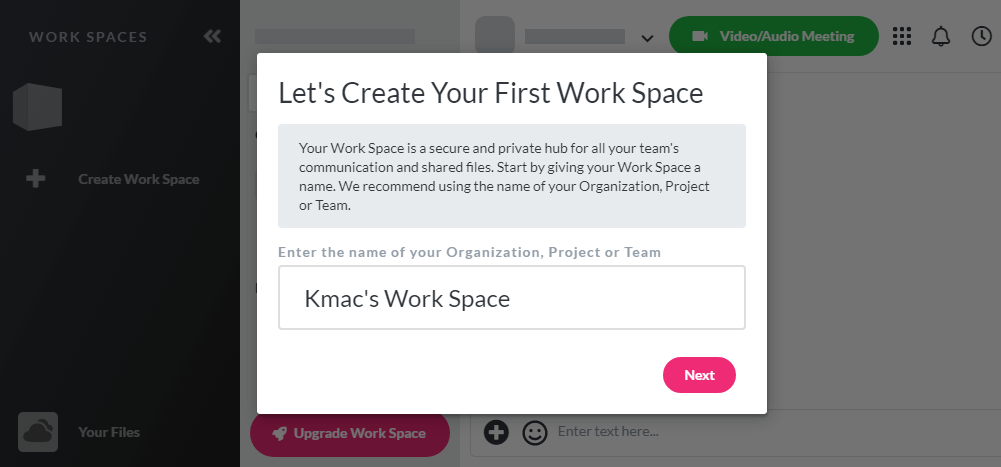 Otixo- create workspace