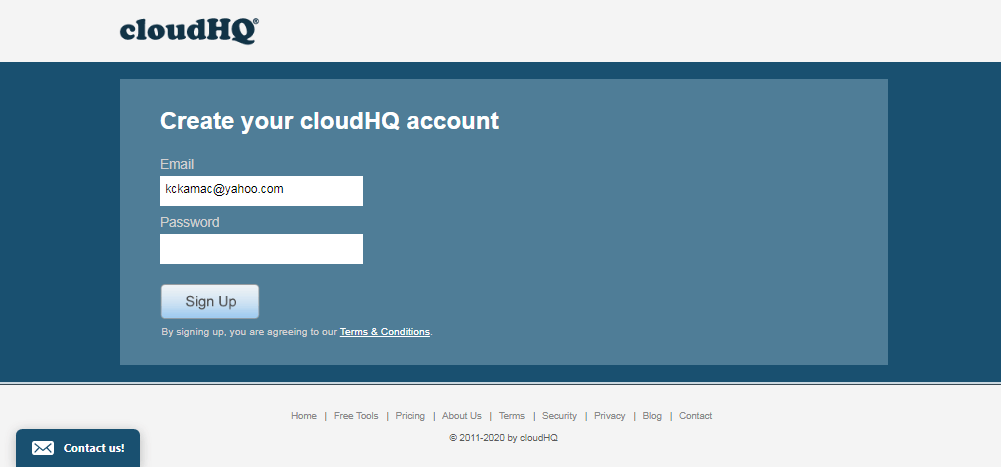 cloudHQ - sign up