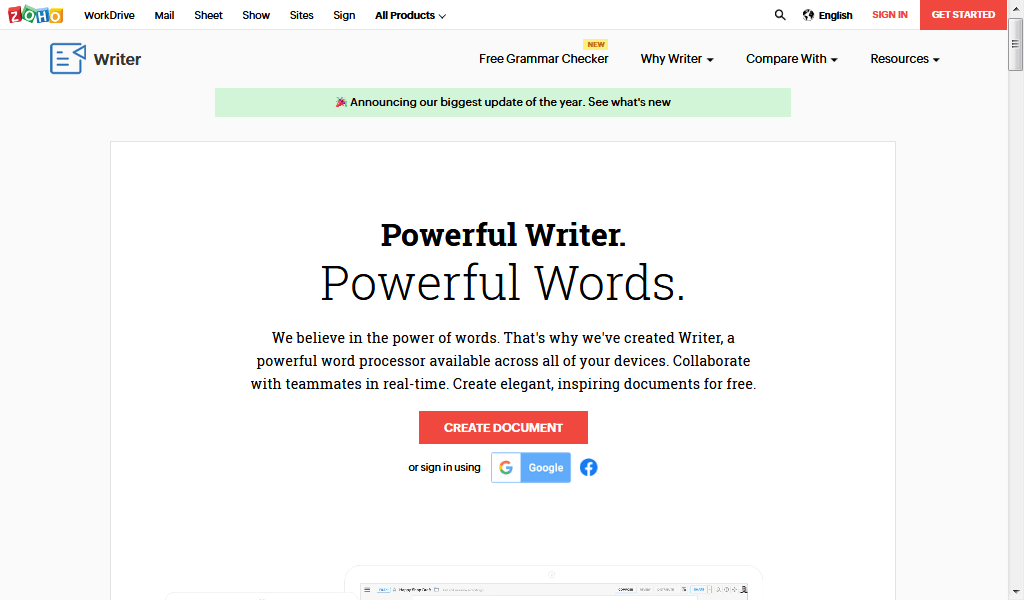 word processor - zoho