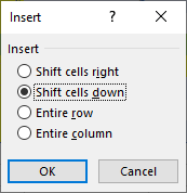 insert cells