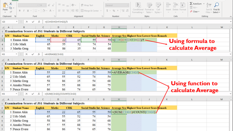 how to use excel formulas and functions