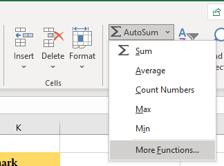 using autosum