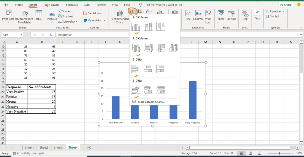 how to make bar charts in excel