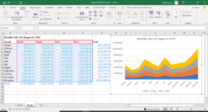 types of charts in Excel - stacked area