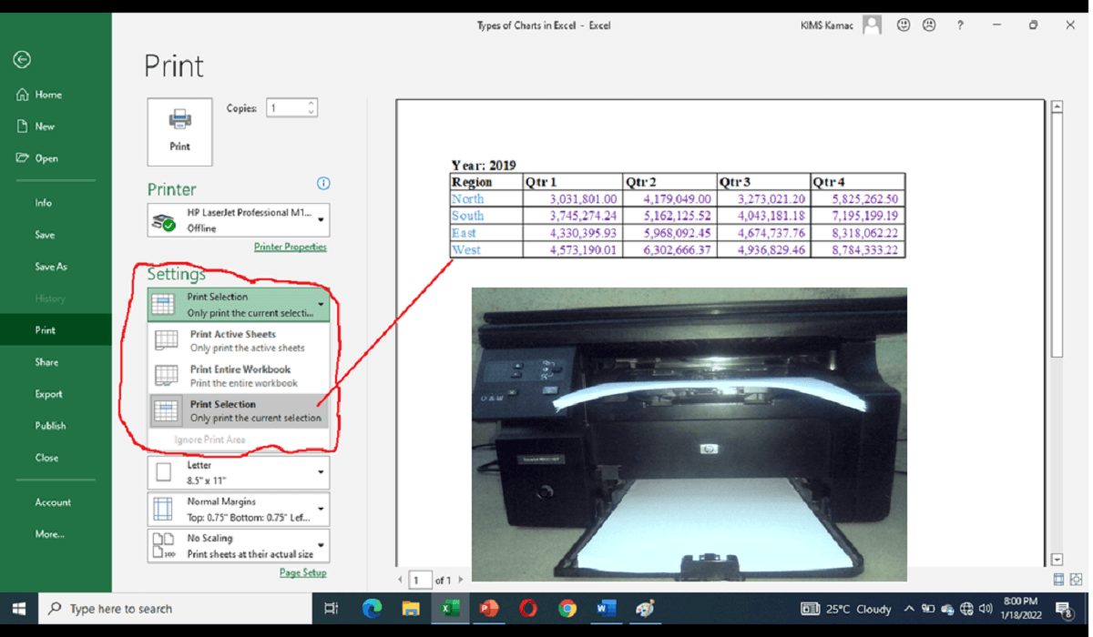 print Excel spreadsheets application