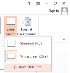 select a slide size for your presentation