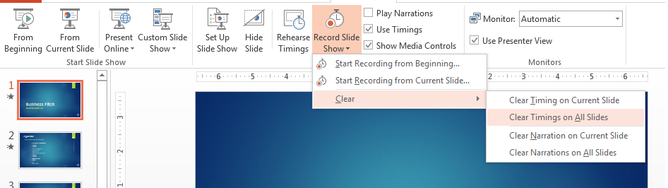 deleting narration in a powerpoint presentation