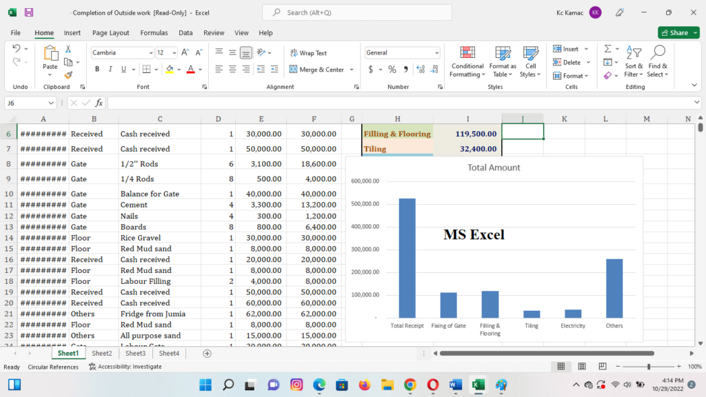 microsoft Excel spreadsheet program