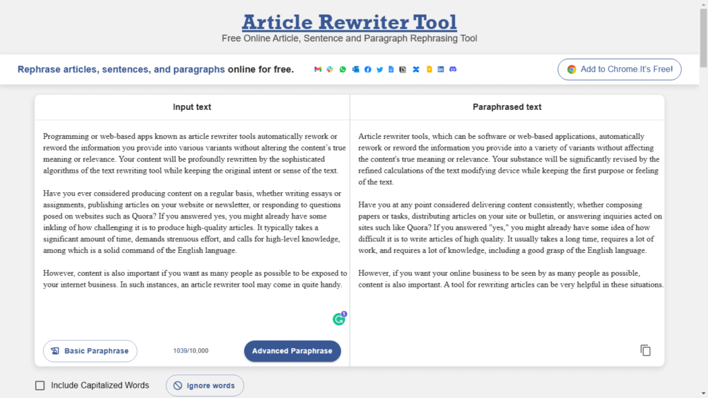 article rewriter tool -