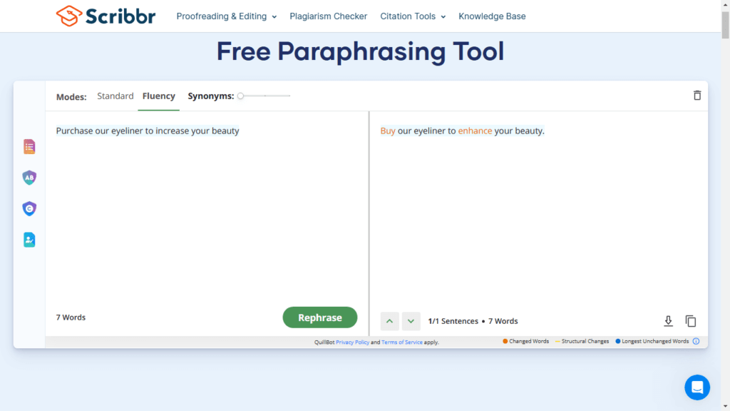 free paraphrasing tool