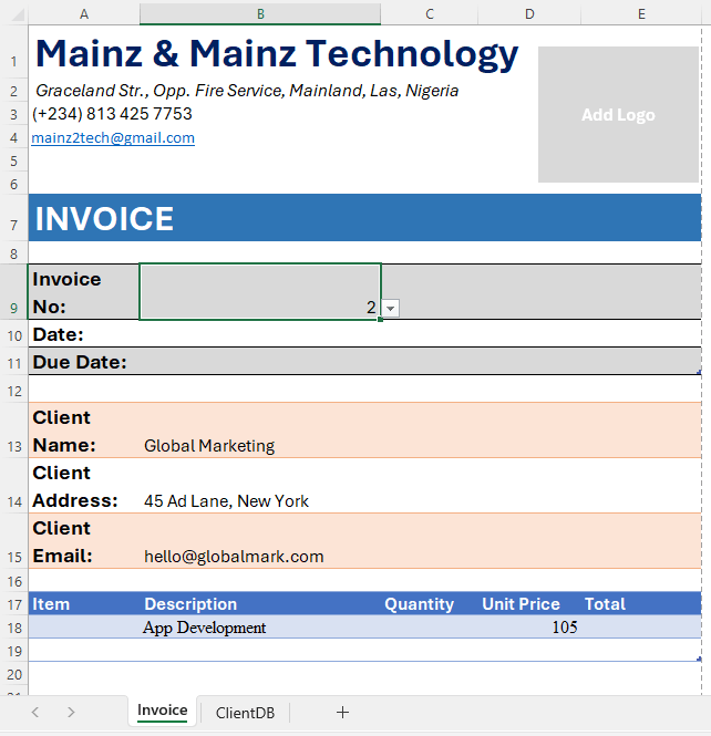 Building invoice automation system with Excel