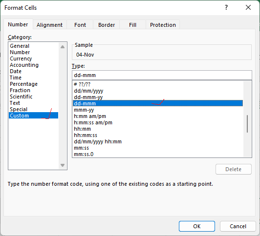 formatting date columns in project timelines